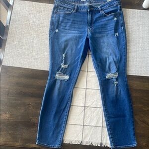 Old Navy Blue Skinny Jeans with Distressed Details